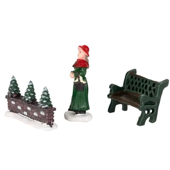 Northlight 7-Piece Christmas Village Figurine and Tree Display Set Red {6}