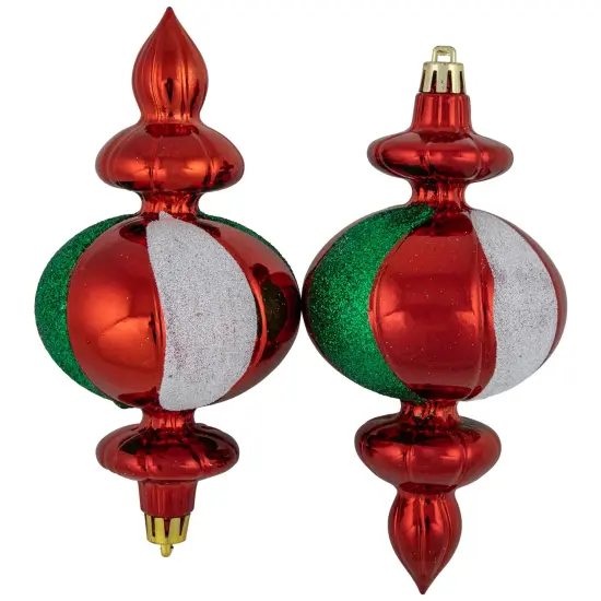 Northlight 8ct Traditional Colors Shatterproof Finial Christmas Ornaments, 6" Red {5}