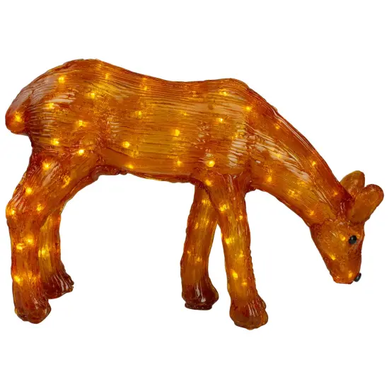 Northlight LED Lighted Commercial Grade Acrylic Reindeer Outdoor Christmas Decoration - 22" - Warm White Lights Brown {5}