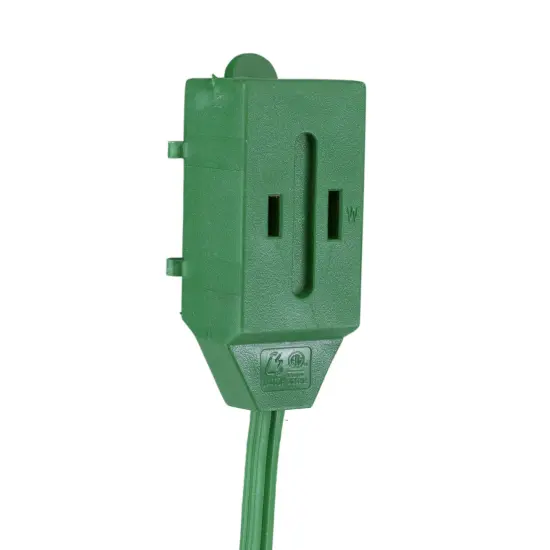 Northlight Indoor Power Extension Cord with Foot Switch and 3-Outlets - 9' - Green {5}