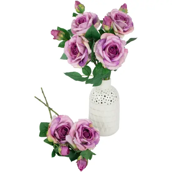 Northlight Real Touch&trade; Purple Artificial Rose Stems, Set of 6 - 26" {4}