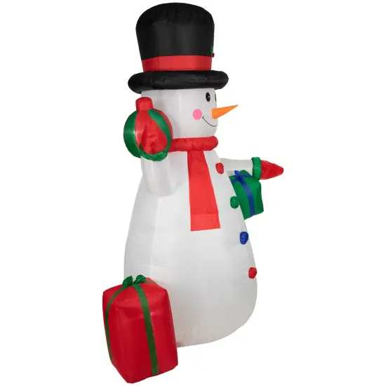 Northlight LED Lighted Inflatable Snowman with Gifts Outdoor Christmas Decoration - 8' White {4}