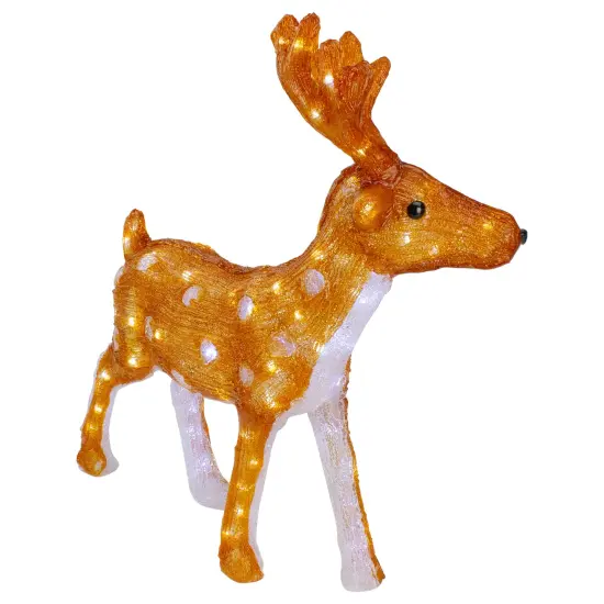 Northlight LED Lighted Commercial Grade Acrylic Reindeer Outdoor Christmas Decoration - 24" - Warm White Brown {4}