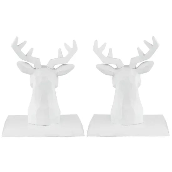 Northlight Set of 2 White Reindeer Head Christmas Stocking Holders 5.75" {6}