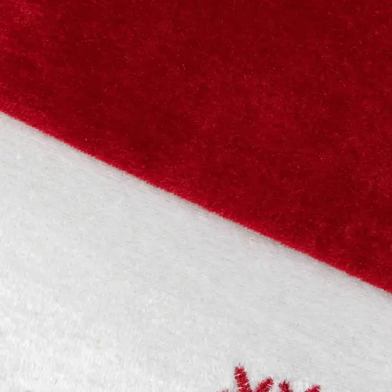 Northlight 19" Red and White Velvet Embroidered Snowflake Christmas Stocking {7}