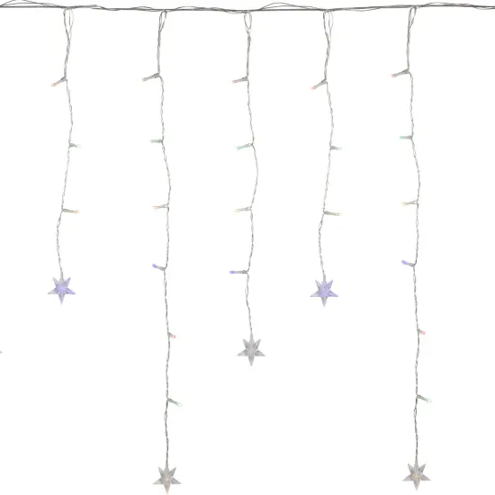 Northlight LED Stars Mini Icicle Christmas Lights - Multi-Color - 29.5' Clear Wire - 400ct White {5}