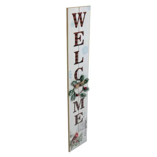 Northlight 31.75" LED Lighted Welcome Sign with Cardinal Christmas Sign White {4}