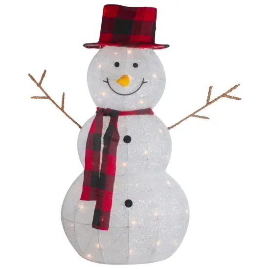 Northlight Lighted Tinsel Snowmen Family Christmas Yard Decorations - Clear Lights - Set of 2 White {6}