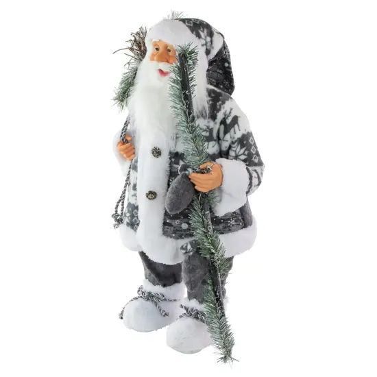 Northlight 24" Gray and White Nordic Santa Claus Christmas Figure {4}