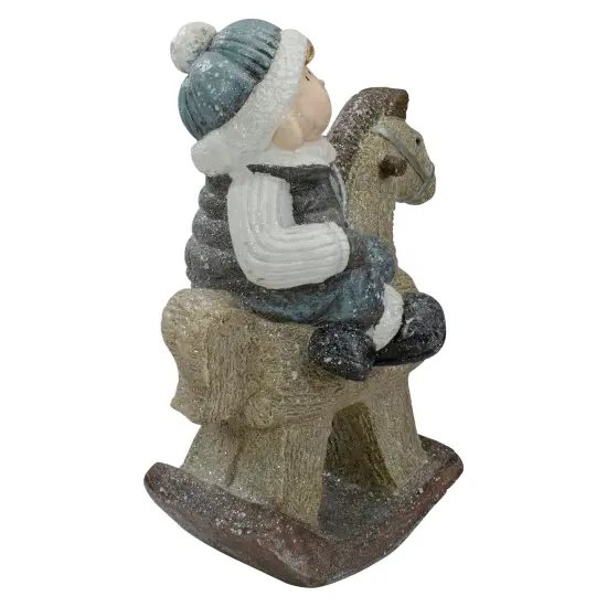 Northlight Boy on Rocking Horse Christmas Figure - 18" Black {4}
