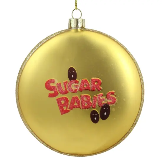 Northlight Tootsie Roll "Sugar Babies" Candies Disc Christmas Ornament - 4" - White and Gold {6}