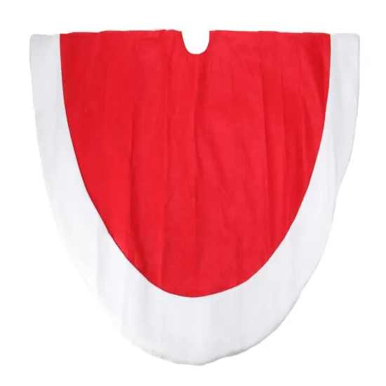 Northlight 48" Red and White Traditional Christmas Tree Skirt with Border {4}