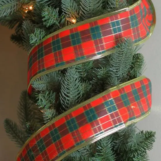 Northlight Green and Red Plaid Wired Christmas Craft Ribbon 2.5" x 10 Yards {4}