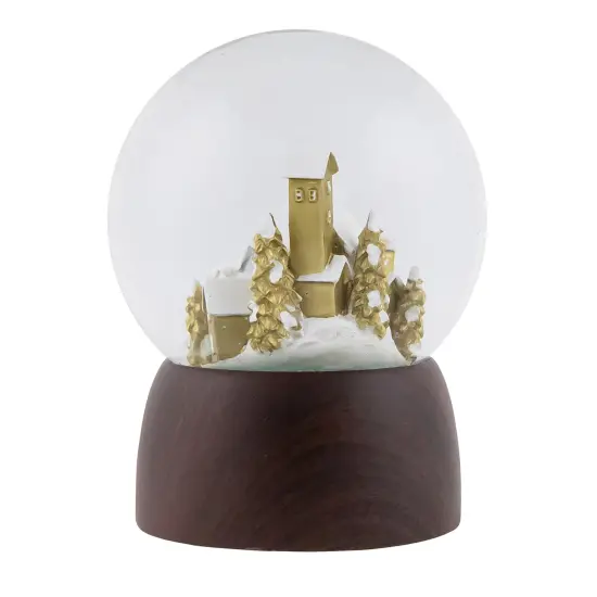 Northlight Christmas Village in the Woods Musical Snow Globe - 6.5" Gold {5}