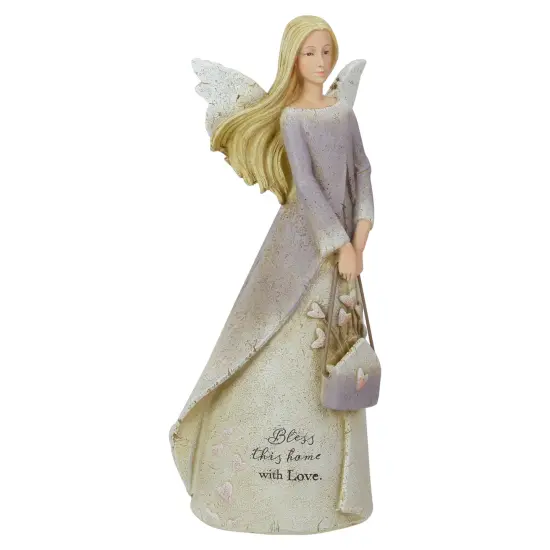 Roman Heavenly Blessings Collection "Bless This Home" Angel Figurine - 8.5" Purple {4}