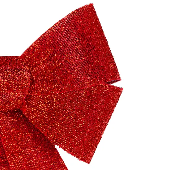 Northlight LED Lighted Color Changing Tinsel Bow Christmas Decoration - 17" Red {5}