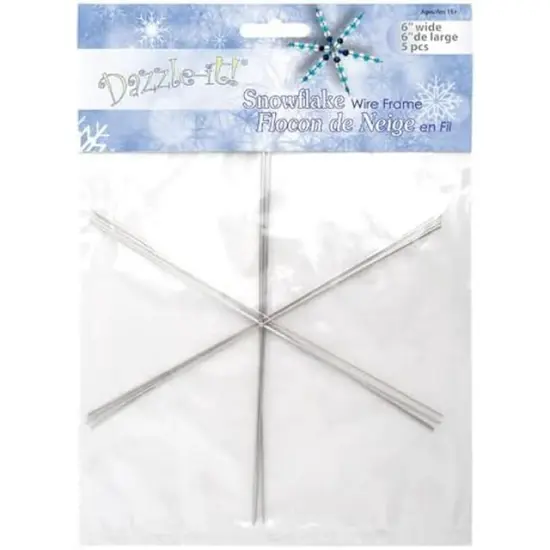 John Bead 6" Snowflake Ornaments Wire Frames, 5pcs {6}