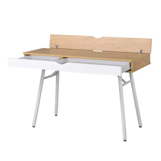 Techni Office Solutions 45.25" Brown and White Unique Techni Mobili Computer Desk with Multi Storage {7}