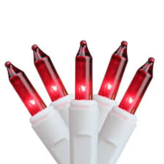 Hofert Mini Icicle Christmas Lights - Pink - 4.6ft White Wire - 100ct {4}