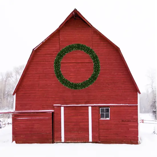 Northlight Pre-Lit Giant Commercial Pine Wreath - 12ft - LED C9 Warm White Lights Green {3}