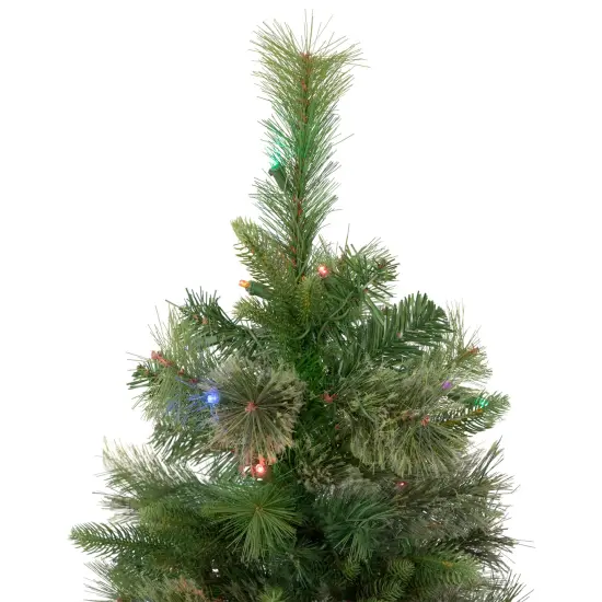 Northlight 3' Pre-Lit Kingston Cashmere Pine Full Artificial Christmas Tree, Multi LED Lights Green {5}