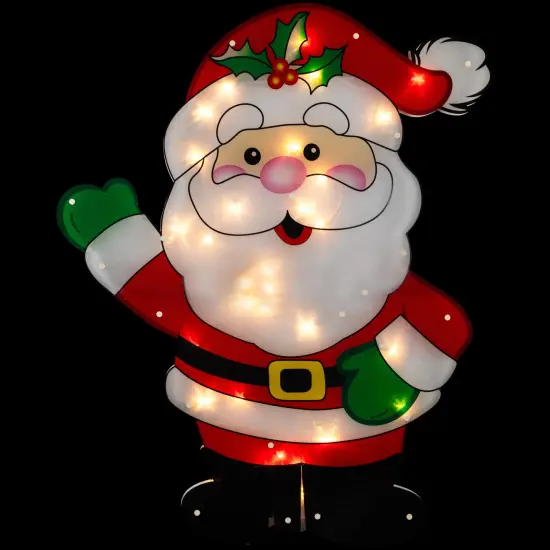 Northlight Lighted 2D Santa Claus Outdoor Christmas Decoration - 30.5" - Clear Lights Red {1}