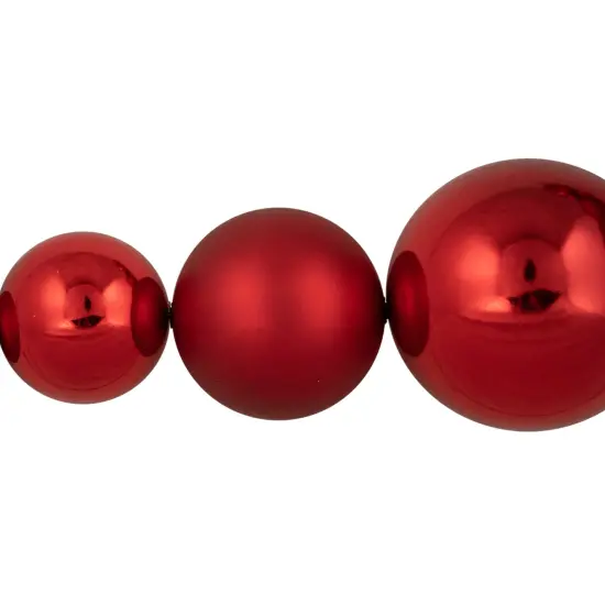 Northlight 6' Red Shiny and Matte Shatterproof Ball Christmas Swag {6}