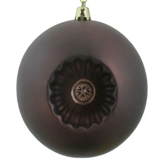 DAK Shatterproof Matte Retro Reflector Christmas Ball Ornaments - 4" (100mm) - Brown - 6ct {4}