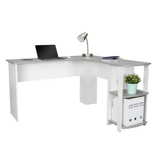 Techni Office Solutions 53.5" Gray Durable L-Shaped Computer Desk {4}