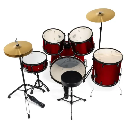 Ashthorpe 5-Piece Complete Full Size Adult Drum Set with Remo Batter Heads {3}