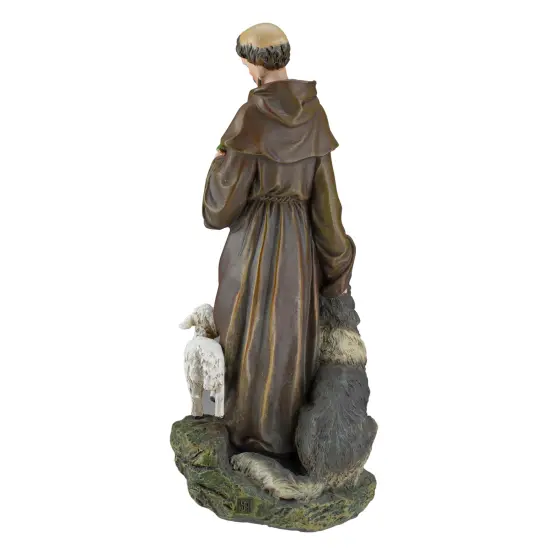 Roman Joseph's Studio St. Francis with Wolf and Lamb Figurine - 9.75" Brown {6}