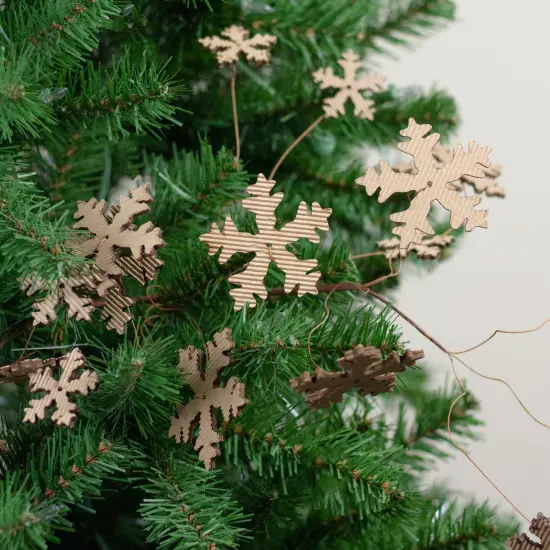 Melrose 28" Brown Tree Shaped Cut Out Snowflake Artificial Christmas Spray {4}