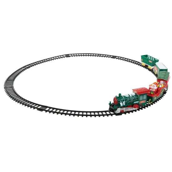 Northlight 30 Pc Battery Operated Lighted and Animated Classic Christmas Train Set with Music Green {4}