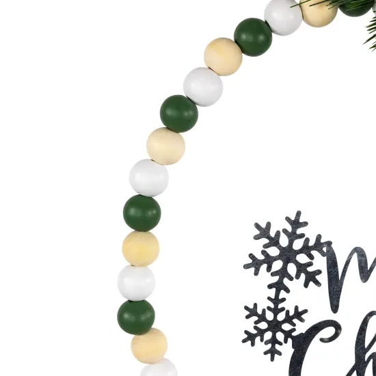 Northlight 12" Beaded Merry Christmas Wall Decoration Brown {4}