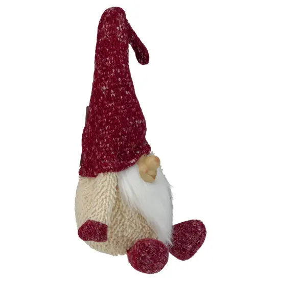 Northlight Chubby Smiling Gnome Plush Christmas Figure - 17" - Ivory and Red {4}
