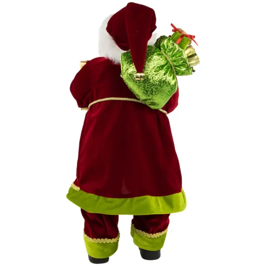 Northlight 24" Red and Bright Green Standing Santa with Presents Christmas Figure {6}
