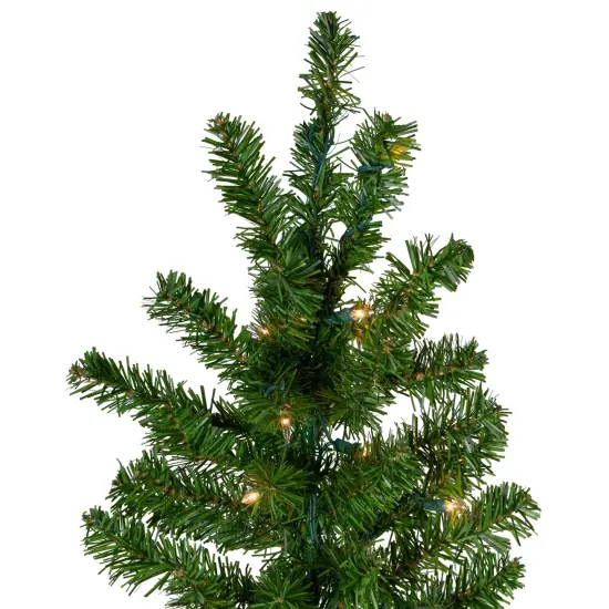 Northlight 6.5' Pre-Lit Canadian Pine Slim Artificial Christmas Wall Tree - Clear Lights Green {5}