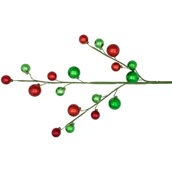 Northlight 30" Green and Red Ball Ornament Christmas Spray {5}