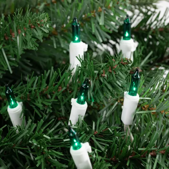 Northlight Mini Incandescent Christmas Lights - Teal Green - 24.5' White Wire - 50ct {4}