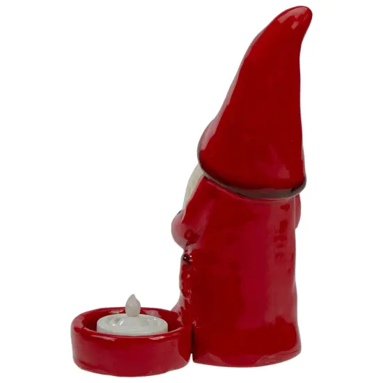 Northlight Gnome Tea Light Christmas Candle Holder - 7" - Red and Black {6}