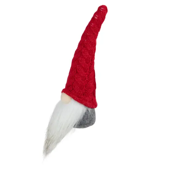 Northlight Gnome with Knitted Hat Christmas Decoration - 8" - Gray and Red {6}