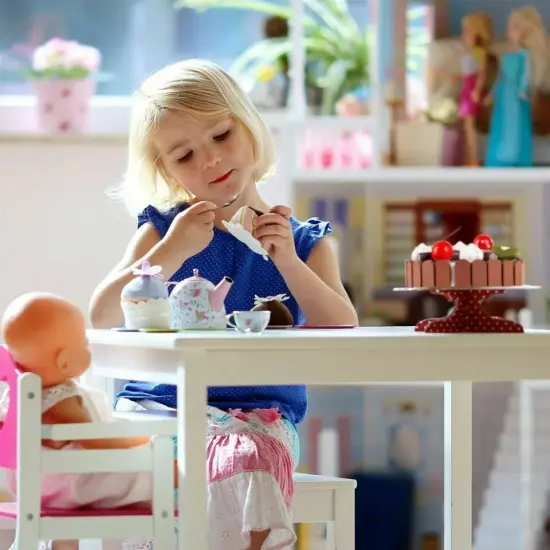 Birthday Cake Set Knife Fruit Toppings Wooden Magnetic with Play Knife {4}