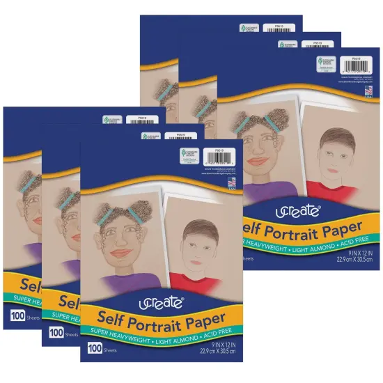 Self Portrait Paper, Light Almond, 9" x 12", 100 Sheets Per Pack, 6 Packs {1}