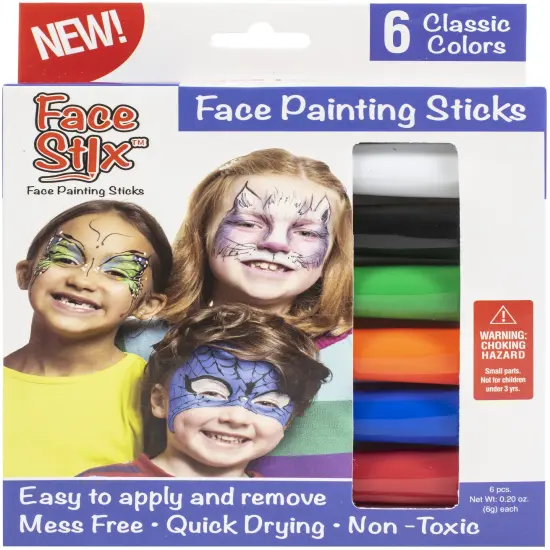 Kwik Stix Face Painting Sticks 6/Pkg-Assorted Colors {1}