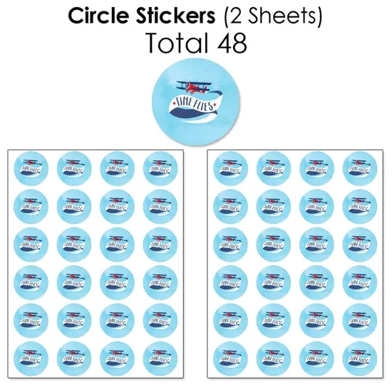 Big Dot of Happiness Taking Flight - Airplane - Vintage Plane Party Candy Favor Sticker Kit - 304 Pieces {7}
