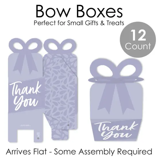 Big Dot of Happiness Purple Elegantly Simple - Square Favor Gift Boxes - Guest Party Favors Bow Boxes - Set of 12 {7}