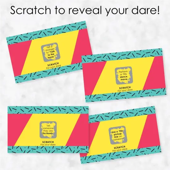Big Dot of Happiness 90's Throwback - 1990s Party Game Scratch Off Dare Cards - 22 Count {4}