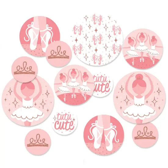 Big Dot of Happiness Tutu Cute Ballerina - Ballet Birthday Party or Baby Shower Giant Circle Confetti - Party Decorations - Large Confetti 27 Count {1}