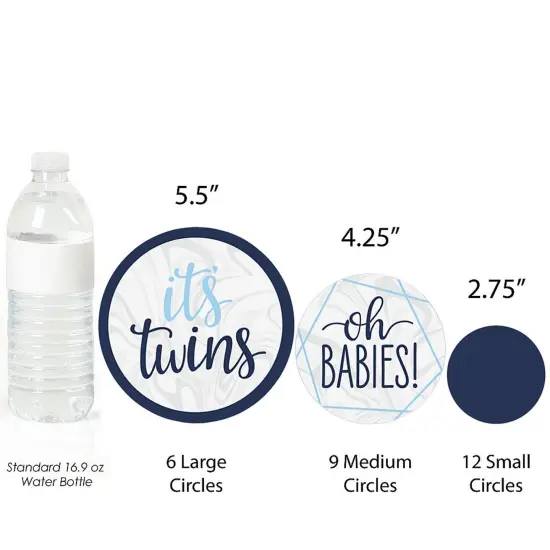 Big Dot of Happiness It's Twin Boys&nbsp; - Blue Twins Baby Shower Giant Circle Confetti - Party Decorations - Large Confetti 27 Count {4}