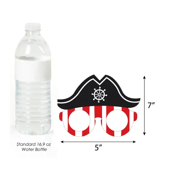 Big Dot of Happiness Pirate Ship Adventures Glasses, Masks, and Headpieces - Paper Card Stock Skull Birthday Party Photo Booth Props Kit - 10 Count {6}